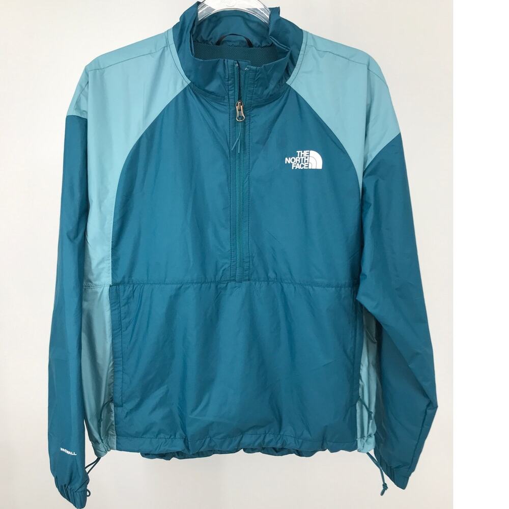 The North Face Teal Hydrenaline Half Zip Windbreaker Jacket Womens L
